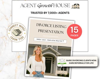 Divorce Listing Presentation for Realtors, Real Estate Listing Presentation, Divorce Seller Marketing Packet