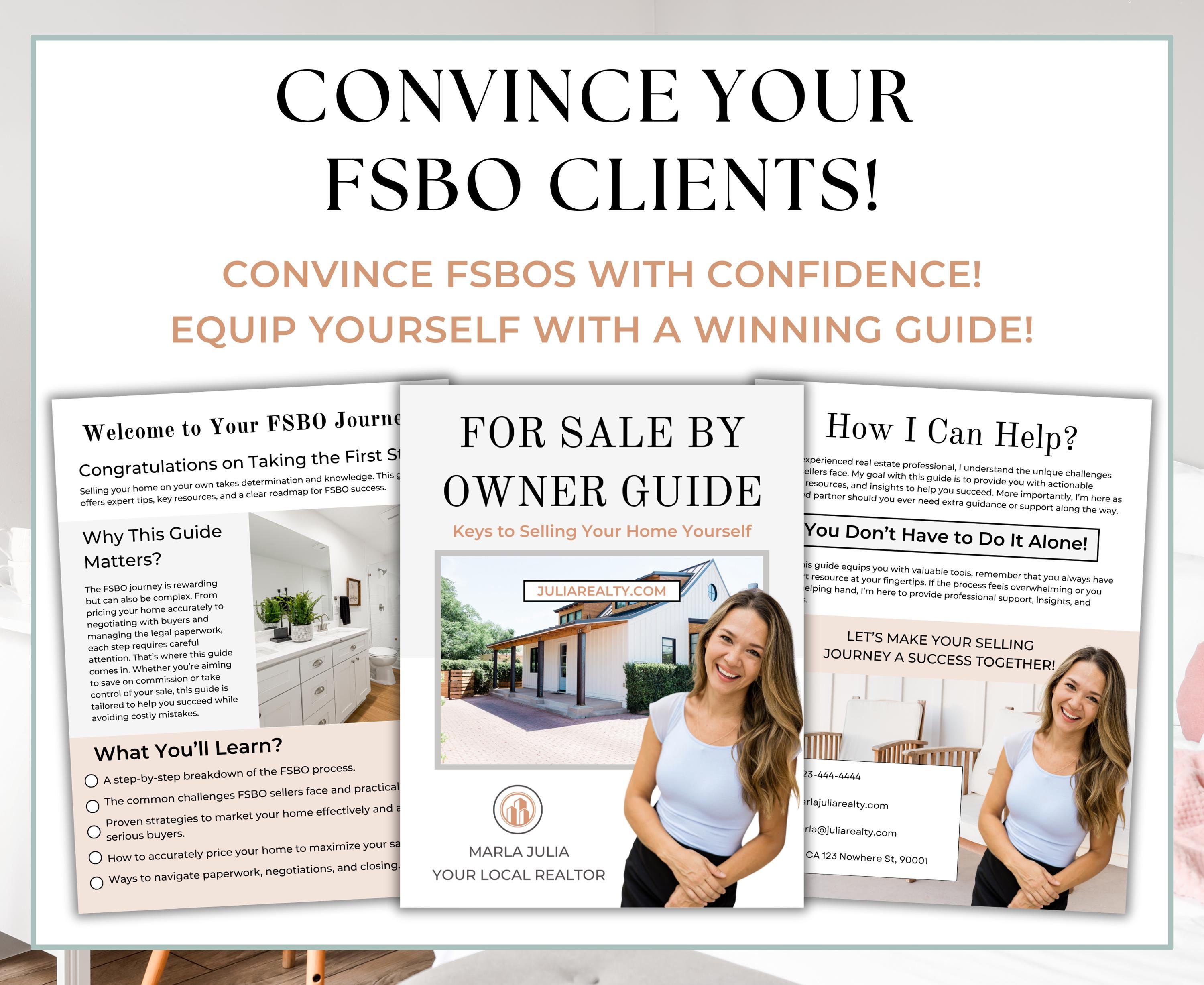 FSBO Guide for Sale by Owner Presentation for Realtors, FSBO Packet ...