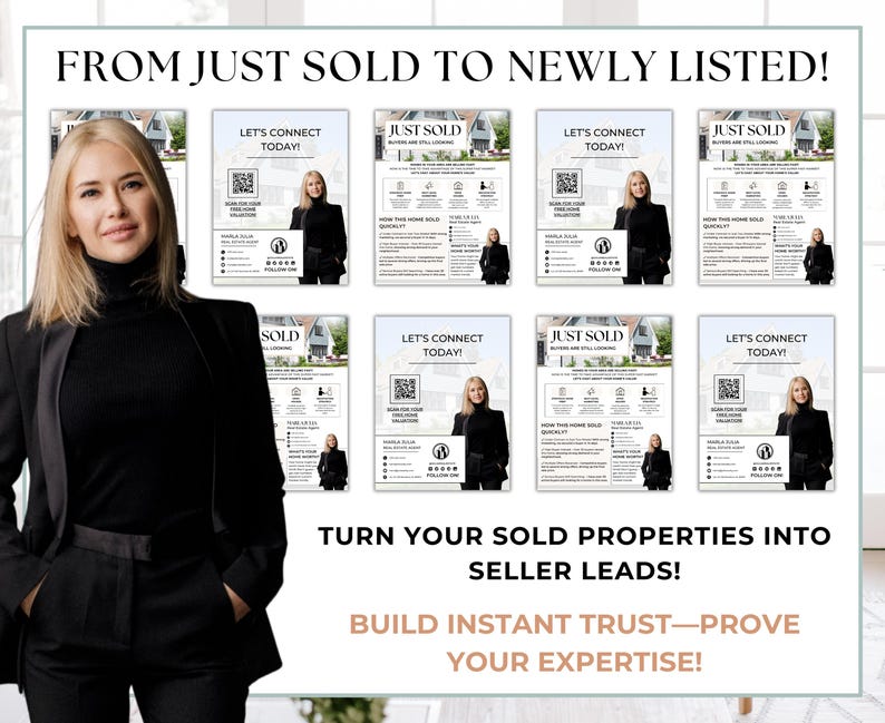 Realtor Flyer Template, Just Sold Real Estate Mailer, Home Seller Lead Generation, Realtor Marketing Flyer, Canva Template for Realtors