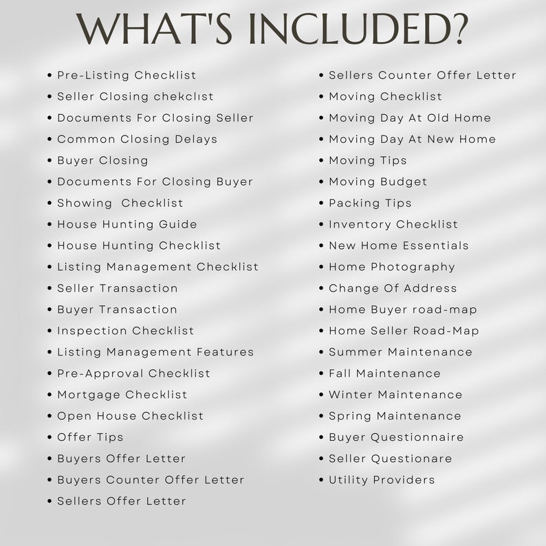 Real Estate Checklist Bundle, Template Seller and Buyer Checklist ...