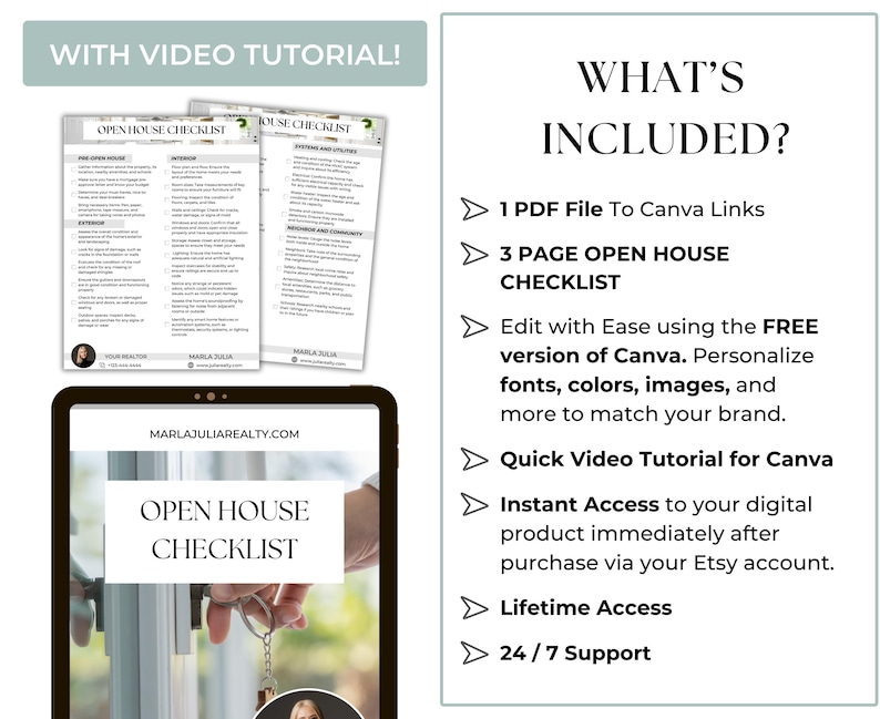 Buyer Open House Checklist, House Viewing Checklist, Home Tour ...