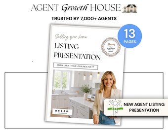 New Realtor Listing Presentation: Agent Appointment Kit Template (Canva Editable Digital Download)