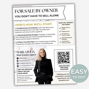 FSBO Flyer for Real Estate Agent, For Sale by Owner Letter, FSBO Introduction Flyer, Real Estate Flyer Template You Don't Have to Sell Flyer