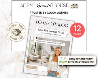 Mortgage Loan Catalog for Buyers, Real Estate Loan Type Guide, Mortgage Comparison Template, Home Buyer Mortgage Comparison Sheet