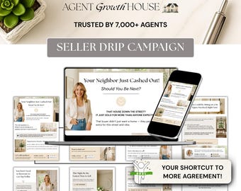 Real Estate Seller Email Template: Realtor Drip Campaign (Canva Editable, Digital Download