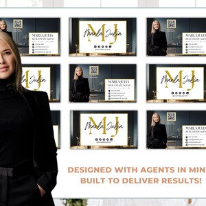Close-up of a customizable Canva business card for realtors, highlighting the modern layout and luxury appeal, perfect for agents in luxury real estate marketing.