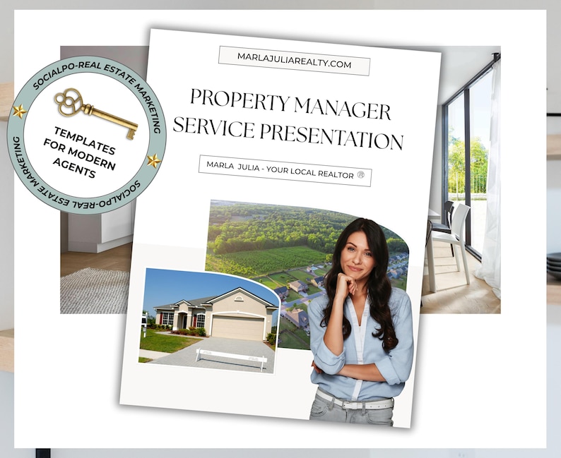 Service presentation for real estate professionals offering landlord solutions, rental coordination, and lease oversight in a visual, professional format.