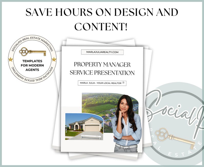 Landlord service flyer and rental management proposal template created for realtors managing investment properties and tenant relations.