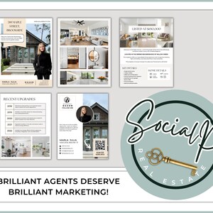 Sale information template, luxury listing brochure, real estate guide, open house property booklet, customizable Canva template