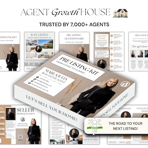 Pre-listing Kit for Real Estate Agent, Pre-listing Presentation, CMA Box Cover, Just Listed Flyer Seller, Questionnaire, Seller Commission
