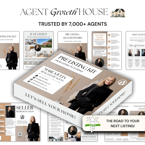 Pre-listing Kit for Real Estate Agent, Pre-listing Presentation, CMA Box Cover, Just Listed Flyer Seller, Questionnaire, Seller Commission