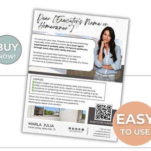 Probate Flyer for Realtors, Probate Sale Real Estate Marketing, Probate Sale Flyer Template, Probate Letter, Seller Flyer, Real Estate Flyer