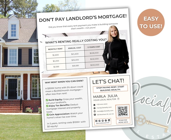 Don't Pay Landlord's Mortgage Flyer, Rent Vs Buy Flyer, Real