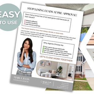 Loan Officer Flyer Template, Letter to Realtor from Loan Officer, Mortgage Marketing Flyer, Real Estate Loan Partner Flyer, Lender Marketing