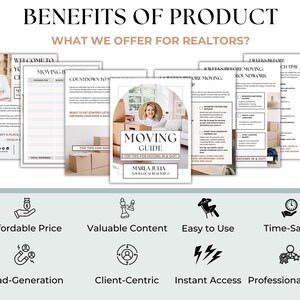 Fully Customizable Moving Guide and Checklist for Realtors – Printable 8.5x11 Template to Assist Buyers and Sellers with Moving Preparation and Relocation
