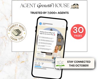 Real Estate October Instagram Post Templates, October Post Templates for Realtors, Real Estate Social Media Template