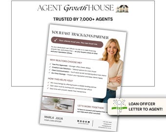 Loan Officer Flyer Template, Mortgage Lender Marketing Flyer for Real Estate Partnerships, Client Lead Generation Mailer for Loan Officers