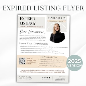 Expired Listing Flyer for Real Estate Agents, Canva Expired Listing Letter Template, Your Home Didn't Sell Flyer for Realtors, Realtor Flyer