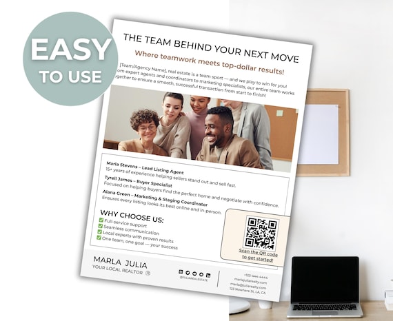 Meet the Team Real Estate Flyer, Realtor Brokerage Marketing  display picture 1