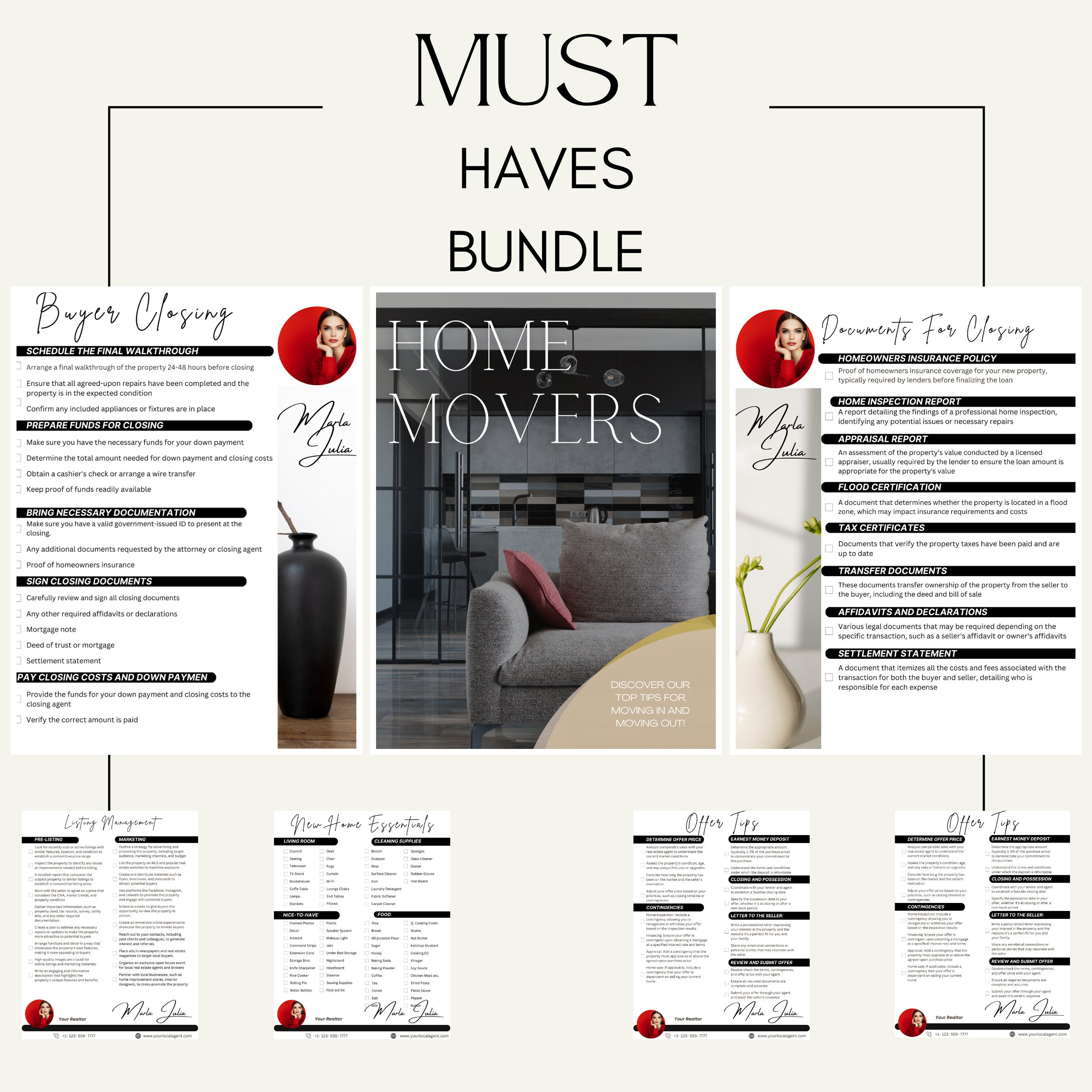 Real Estate Checklist Bundle, Template Seller and Buyer Checklist ...