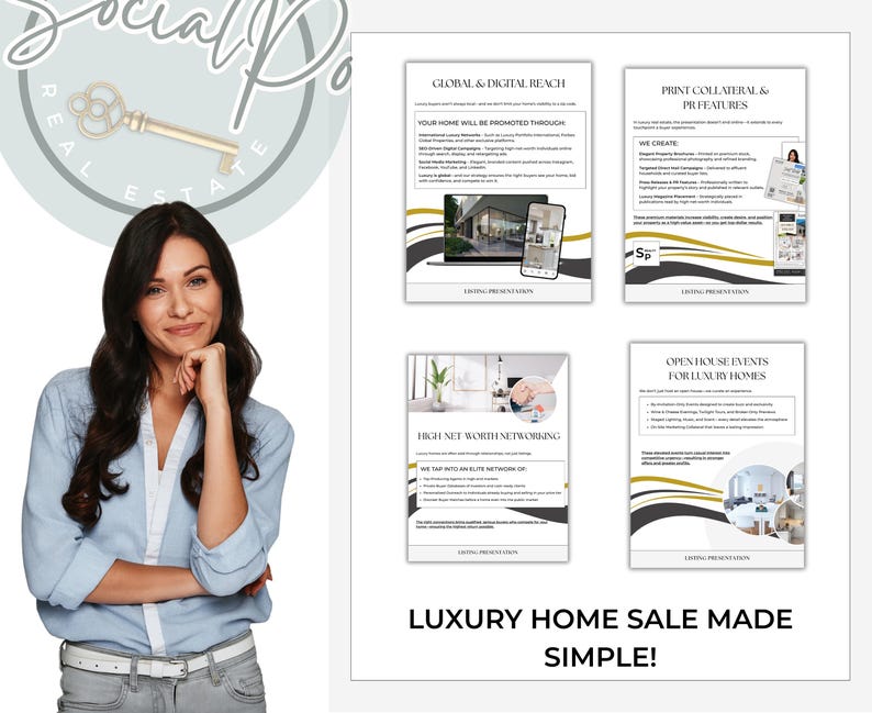 Luxury Listing Presentation Packet, Real Estate Seller Guide Template ...