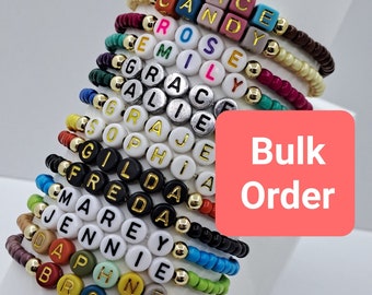 25-50-100-200-1000 Beaded World Bracelets/World of Affirmation Bracelets/Swiftie Bracelet/Personalized Gift/Stretch Bracelets/Bulk Order