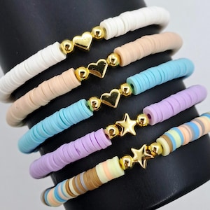 Gold Heart Bracelet/ Heart Bead Bracelet/ Dainty Heart Bracelet/Heart Custom Bead Bracelet/Star Bead Bracelet/Valentine’s Day Bracelet