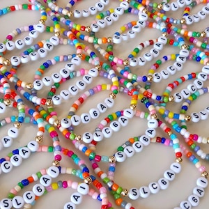 Custom Name Bracelets - Bulk Personalized Seed Bead Bracelets, Wholesale Party Favors, Handmade Jewelry, Friendship Bracelet
