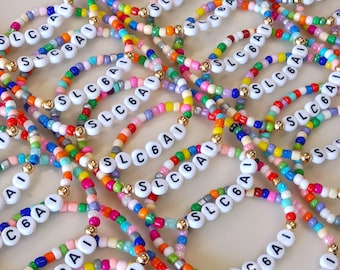 Custom Fundraiser Bracelets, Personalized Awareness Beaded Bracelets for Schools, Teams and Charity Events