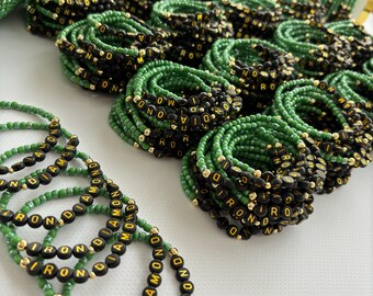 Bulk Personalized Beaded Bracelets, Custom Name Bracelets for Teams, Events and Fundraisers
