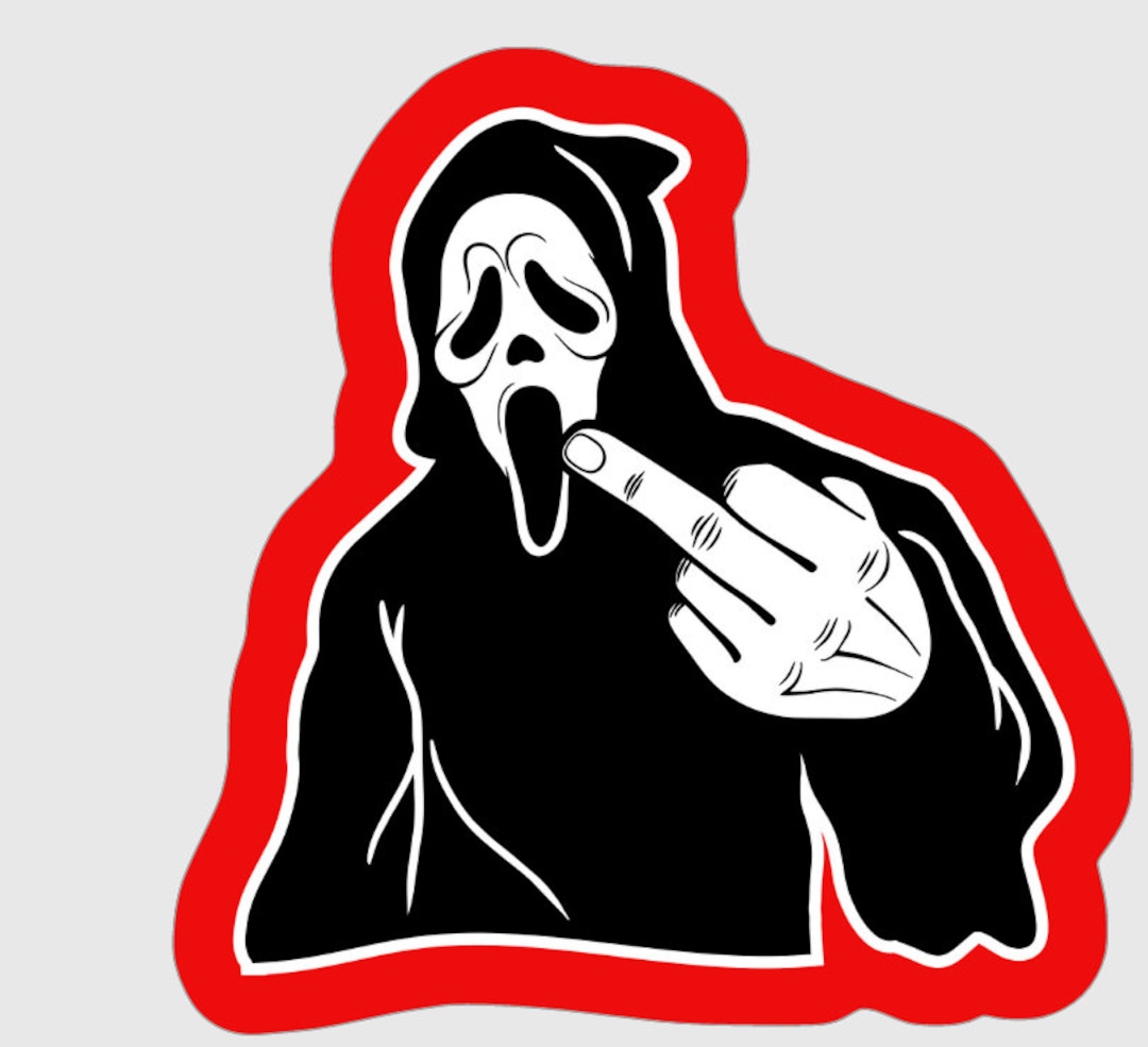 Scream Ghostface Middle Finger Sticker for Laptops Notepads - Etsy