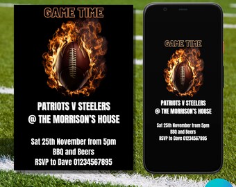 Editable Football Watch Party Invitation (Digital Download)