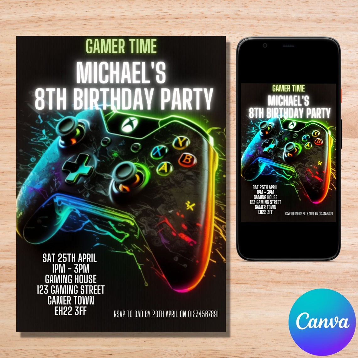 Video Game Birthday Invitation/ Video Game Invitation/ Etsy