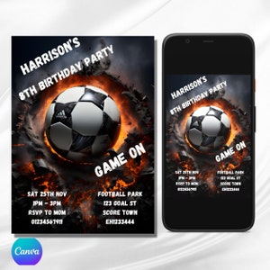 Football Birthday Invitation: Editable Soccer Party Evite (Digital Download)