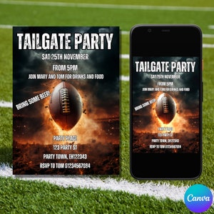Editable Tailgate Party invitation, Tailgate party invite, Football tailgate party, Tailgate party flyers, football tailgate invitation