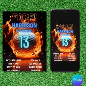 Golf birthday invitation/ Top Golf invitation/ Golf party invitation/ Golfer birthday invitation/ Golf birthday party/ Sports invitation