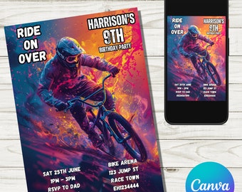 BMX Birthday Party Invitation: Bike Park Design (Digital Download)