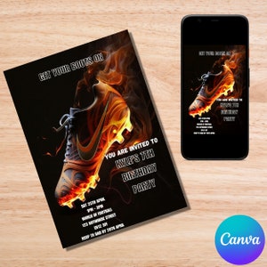 Verjaardagsuitnodiging voetbal Voetbalverjaardagsuitnodiging Futbol-feestuitnodiging / digitale uitnodiging / elektronisch / WhatsApp / evite / uitnodiging feest
