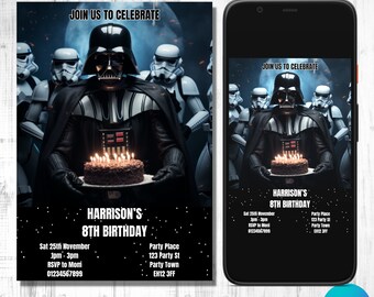 Darth Vader Birthday Invitation - Etsy