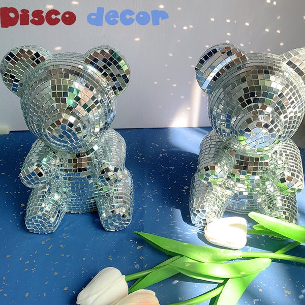 Disco ours moderne décor à la maison ours forme DJ lumière Kawaii chambre décor Disco boule Table barre scène tournant Disco décoration de mariage