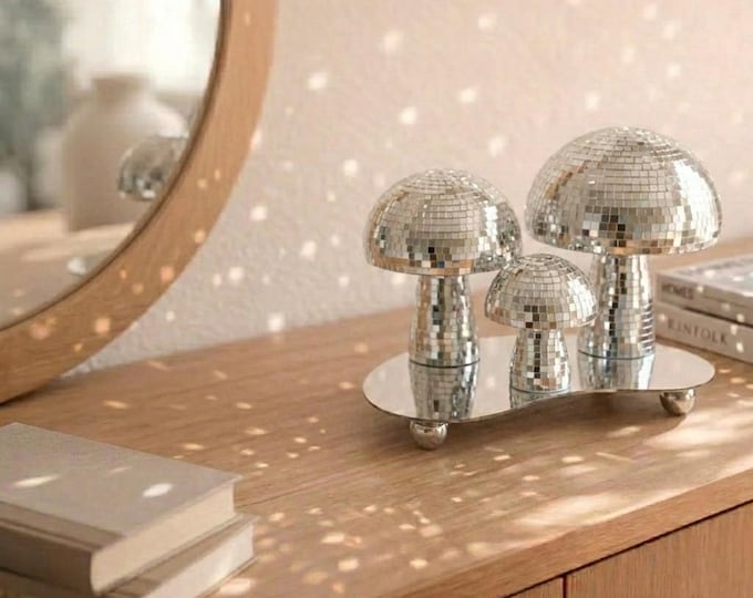 Handmade Disco Ball Mushroom Decor - Party & Home Decoration