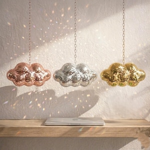 Disco Cloud Mirror Ball Decor | Hanging Mosaic Sparkle Wall Art