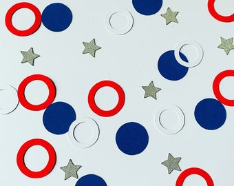 Captain America inspired table confetti