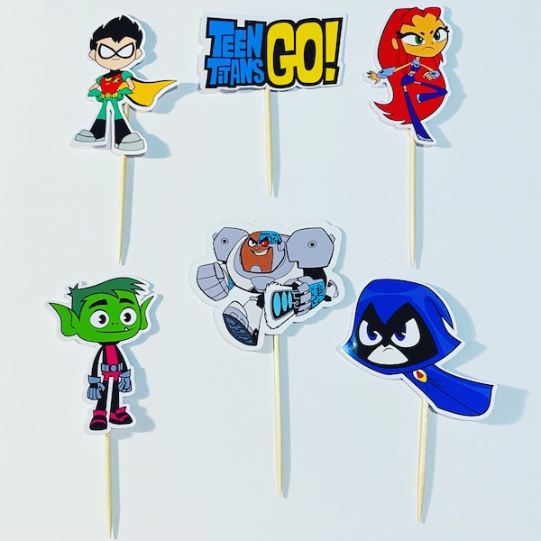 Teen Titans inspired cupcake toppers