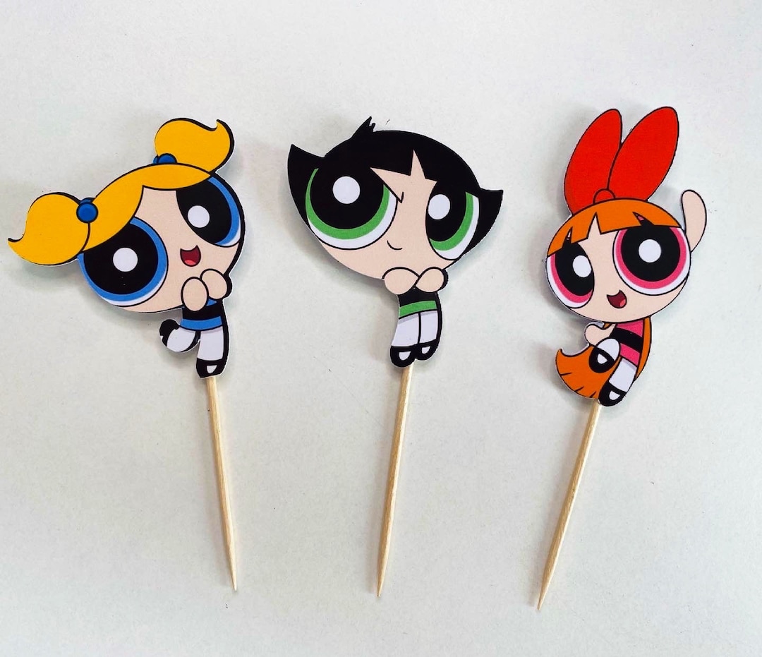 Powerpuff Girls Inspired Cupcake Toppers. Etsy