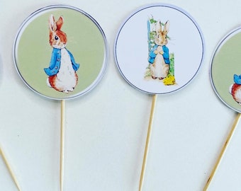 Peter rabbit inspired cupcake toppers '