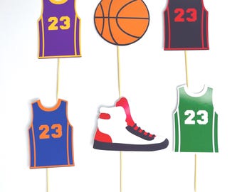 Basketball cupcake toppers