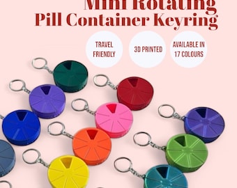 Mini pastillero de 7 días: pastillero de viaje giratorio / Organizador semanal compacto / Diseño ecológico