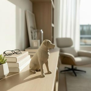 Escultura de Labrador: Regalo para amantes de los perros, recuerdo conmemorativo de mascotas, adorno para tarta Vanilla White