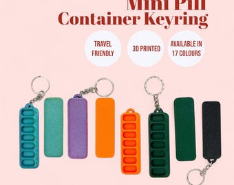 Mini 7 Day Pill Case Keyring, Travel Friendly, Pill Container